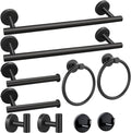 8 Pieces Bathroom Towel Rack Set, Includes 2PCS 23.6 inch Towel bar, 2PCS Towel Hook, 2 PCS Towel Ring, 2PCS Toilet Paper Holder-Matte Black Bathroom Accessories Sets - color: Matte Black, size: 10pcs-24inch