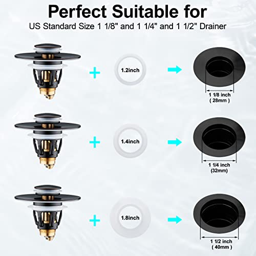 Universal Bathroom Sink Stopper - Bounce Wash Basin Drain Filter, Stainless Steel Pop Up Drain Stopper, 1.25" Bullet Core Sink Stopper, Sink Drain Plug with Anti-Clogging Strainer, Oil Rubbed Bronze - color: Oil Rubbed Bronze, style: Small Cover