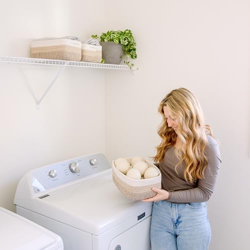 NaturalCozy 11.8"x8"x4.5” Storage Baskets for Shelves 3 Pack | Cotton Rope Woven Small Baskets for Organizing | Small Storage Bins for Nursery, Bathroom, Closet, Cube Shelf, Decorative, Gift Basket - color: 3-Tone Brown, size: 11.8" x 8" x 4.5"