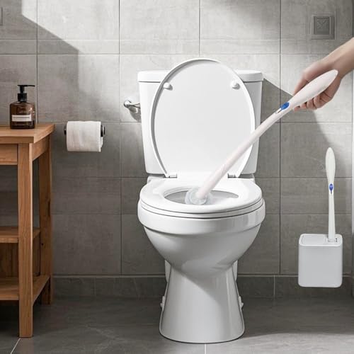 2 Pack Wall Mounted Holder Fit for Clorox Toilet Wand, Compatible with Clorox Toilet Wand Holder only, Automatic Open and Closing Lid Design, White - size: 2 pack