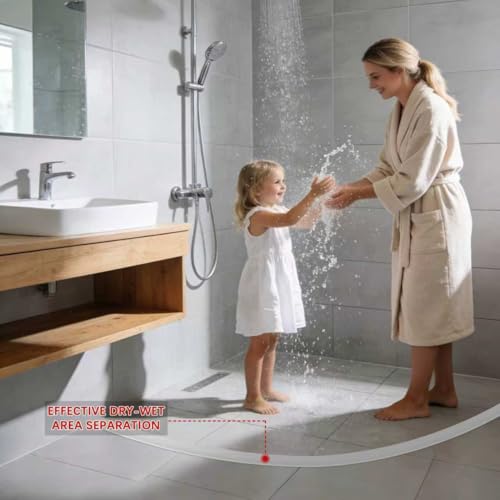 39Inch Shower Door Water Guard, Silicone Shower Threshold Water Dam, Glass Shower Door Seal Strip, Waterproof Bathroom Bottom Seal for Dry Wet Separation, Sink Barrier - style: 39inch