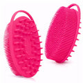 All-in-One Exfoliating Shower Brush – Gentle Silicone Loofah for Sensitive Skin with Dual-Purpose Scalp Massage for Spa-Quality Showers Daily (1pck) (Hot Pink) - color: Hot Pink