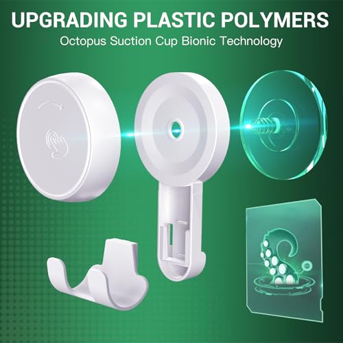LUXEAR Suction Hooks Powerful Vacuum Suction Cup Hooks-4PACK Razor White - size: 4 Pack Razor
