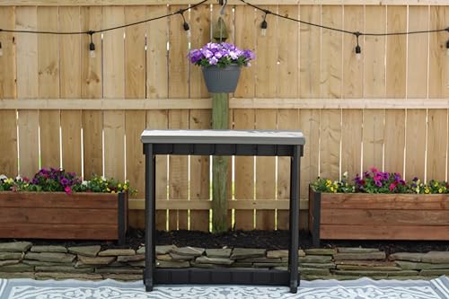 Single Bar Deep Grey Top & Black Base Ideal for Patio Hot Tub Area Backyard Durable WeatherResistant Design Easy Nohardware Assembly Proudly Made in USA - color: Black/Deep Grey, size: Single Bar without Barstools