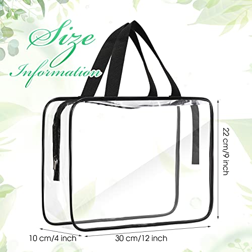 Reginary 10 Large Clear Cosmetic Bags with Zipper, Toiletry Travel Pouches | Clear Tote Bags for Toiletries, Transparent PVC, Women Men, Beach Gym Trip