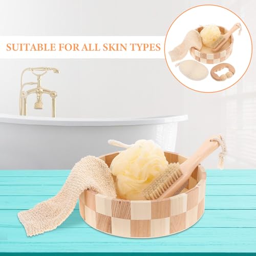 Mipcase Double-Sided Exfoliating Bath Mitt and Pumice Scrubbing Brush Set for Shower Body Cleaning and Callus Removal, Back Scrubber Bath Supplies for Men and Women