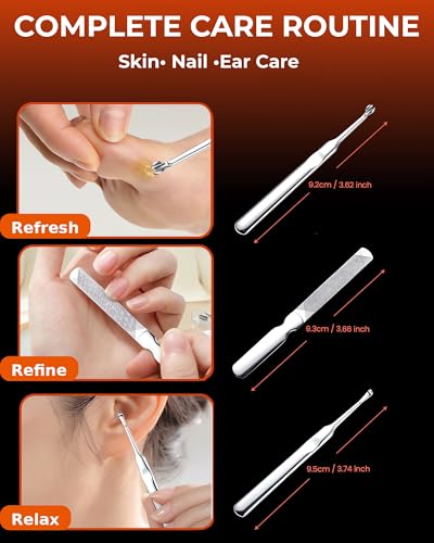 7 in 1 Nail Clipper Set, Manicure Kit with Magnetic Case | Fingernail Clippers,Nail File,Tweezers,Eyebrow Scissors,Ear Cleaner,Compact and Portable,Travel-Friendly,Gift for Women & Men