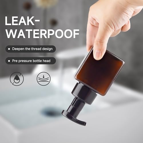 250ML Foaming Soap Dispenser, 2-Pack Plastic Hand Soap Dispenser, Refillable Leakproof Foam Pump Bottle with Waterproof Labels, for Shampoo, Body Wash - color: Brown, size: 250ML