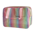Waterproof Makeup Bag,11.81 x 5.12 x 8.27 inch Iridescent TPU Travel Toiletry Bag with Handle for Women & Men, Portable Cosmetic Pouch for Gym Swim Beach (A23014-536-1) - color: A23014-536-1