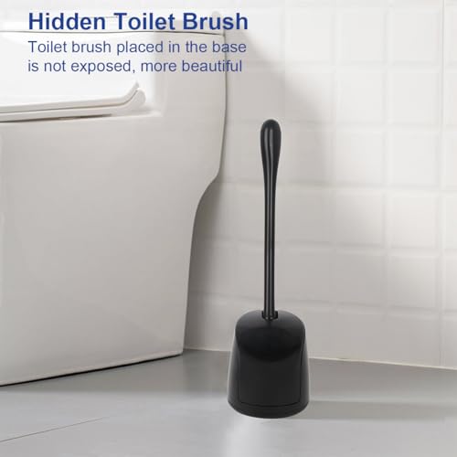 CELOX Toilet Bowl Brush and Holder, Compact Toilet Brush with Breathable Ventilation Stand Base, Bathroom Cleaning Kit, Black, 2 Set - color: Black