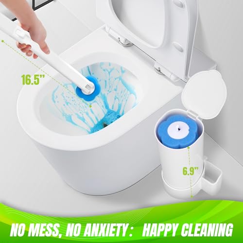 Disposable Toilet Brush, 48 Cleaner Refills, Toilet Brush for Toilet Bowl Cleaners, Bathroom Cleaning - size: 48 Refills