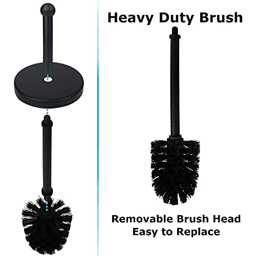 Blue Donuts Toilet Brush and Holder – Cleaning Brush Holder, Toilet Brush with Holder, Toilet Bowl Cleaner Brush and Holder, Stainless Steel, Black - color: Black