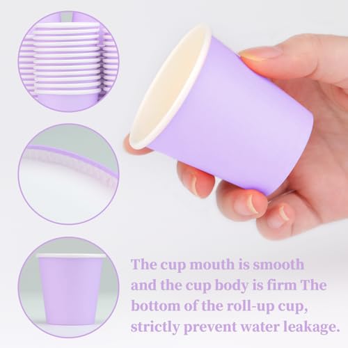 3 oz Disposable Paper Cups, 50 Pack Bathroom Cups Mouthwash Cups | Small Paper Cups, Mouthwash Cup Espresso Cup for Party, Bathroom and Office (Purple) - color: Purple, size: 50 Count