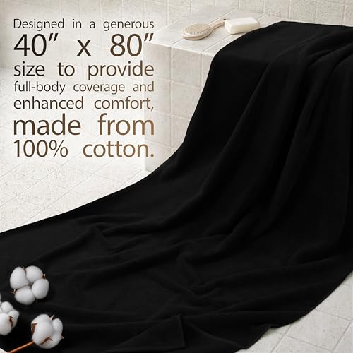 Cotton Paradise 100% Cotton Turkish Towel, Soft Absorbent Quick Dry, 40x80 Oversized Bath Sheet Towel, Coal Black - color: Coal Black, size: 1 PC 40x80"