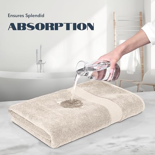 White Classic Luxury Bath Towels Set of 4 Large - 700 GSM Cotton Ultra Soft Bath Towels 27x54 | Highly Absorbent and Quick Dry | Hotel Towels for Bathroom Luxury, Plush Shower Towels, Ivory - color: 08: Ivory