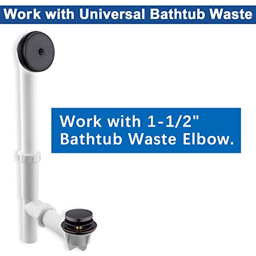 Brass Tip-Toe Tub Drain Kit with Basket Strainer and Single Hole Overflow Faceplate, Oil Rubbed Bronze - color: Oil Rubbed Bronze, style: 1-hole