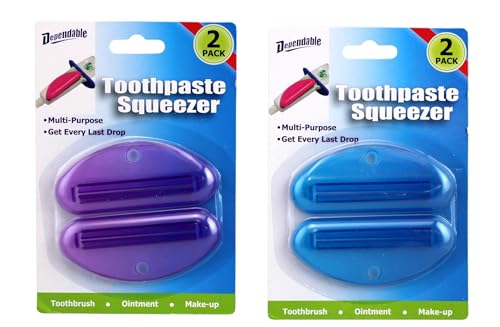 4 Piece Set Toothpaste Tube Squeezer Economical, Saves Toothpaste, Creams, Paint & More No More Waste Simple and Practical for Every Home and Bathroom Travel