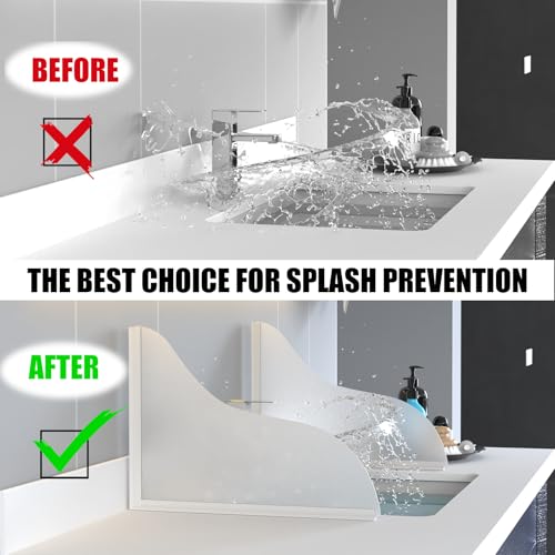 Shower Splash Guard Kit - Large Size Thickened Water Blocker with Extra-strong Adhesive for Walk-in Shower/Bathroom/Bathtub/Kitchen Sink - White Frosted/Matte Acrylic Plate Pack of 2(10"x12") - color: White Frosted