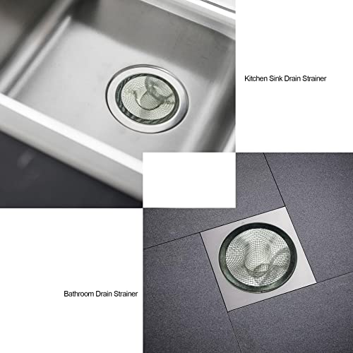 Sink Strainer 2Pcs Stainless Steel Metal Mesh Sink Drain Strainer Large Wide Brim 3.5" Diameter for Most Kitchen Sink Bathroom Bathtub Shower Room Balcony Drains - size: 3-1/2 Inch