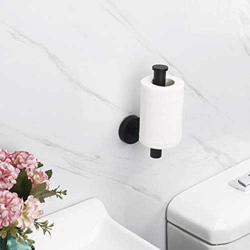 NearMoon Bathroom Toilet Paper Holder, Premium SUS304 Stainless Steel Rustproof Wall Mounted Toilet Roll Holder for Bathroom, Kitchen (1 Pack, Matte Black) - color: Matte Black