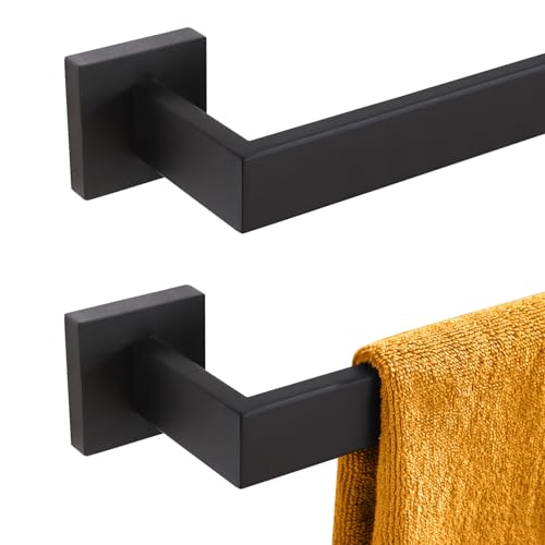 KOKOSIRI 24-Inch Single Towel Bar, Bathroom Kitchen Towel Holder, Wall Mounted SUS304 Stainless Steel Towel Rack 2 Pack, Matte Black, B4003BK-L24-P2 - color: Matte Black, size: 24-Inch (2 Pack)