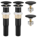 KES Black Pop Up Drain Stopper for Bathroom Sink, Sink Drain with Hair Catcher Without Overflow, 2 Pack, Matte Black, All Metal Rustproof 304 Stainless Steel, S2013D-BK-P2 - color: Black, style: for NO overflow sink,2-pack