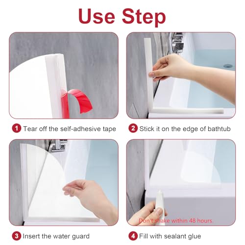 Shower Splash Guard Kit Bathtub Corner Shower Dam Bathtub Corner Splash Guard for Showers Bath Tubs Kitchen 9.25 x 9.25 in