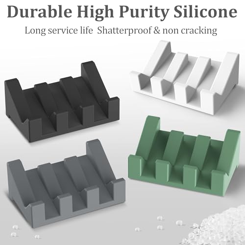 Silicone Soap Dish,3PCS Self Draining Soap Holder for Shower,Black | Self draining silicone soap dish with drainage,waterfall design keeps bar soap dry,extended soap holder for shower,bathroom - color: 3*black
