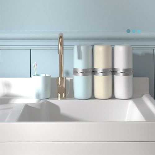Toothbrush Travel Case Portable Travel Toothbrush Holder, Large Travel Toothbrush Cup for School, Camping, Business Trip, Bathroom, Cruise (White) - color: White