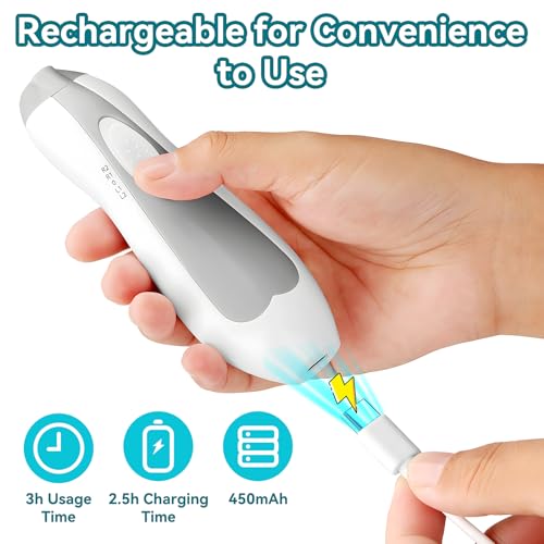Qunlions life Baby Nail Trimmer Electric, 6 in 1 Rechargeable Baby Nail Clippers Manicure Set Grooming Kit for Toddler Infant or Adults (Grey) - color: Rechargeable-grey