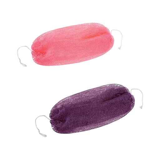 Authentic African Net Sponge Extra Long African Exfoliating Net for Body & Back Scrubber for Shower (3Pac Pink+Deep Purple, Count, 1) - style: 3Pac Pink+Deep Purple