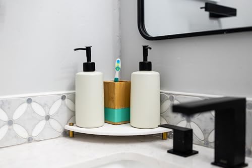 Fast Drying Stone Sink Caddy Made of Diatomaceous Earth | Water Absorbing Stone Tray for Bathroom | Instant Dry Sponge Holder for Kitchen Sink New Longer Size (Marble print on Corner tray) - color: Marble print on Corner tray