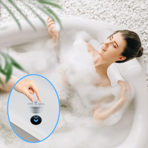 Aluvor Bathtub Stopper Drain Plug Bathroom Tub Plug Sink Stopper 2pcs | Silicone Bathtub Drain Plug Tub Drain Stopper Washbasin Stopper - color: Gray, size: Large+Small