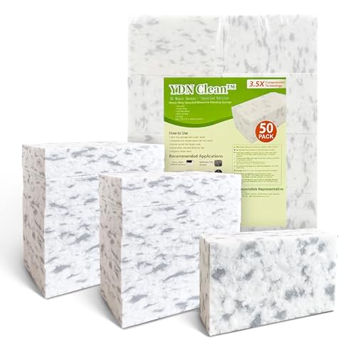 Magic Erasers Sponge Regenerative Material, Multi-Purpose 3.5X High-Density Melamine Foam Cleaning Pads, Cleaning Foam Sponge Eraser in Bulk for Kitchen, Bathroom, Walls, Shoes & Car(50)