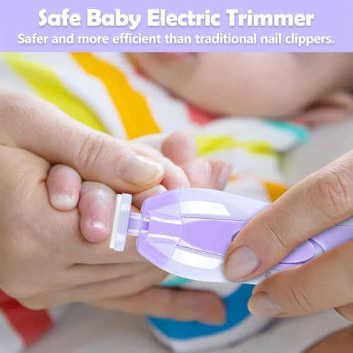 Qunlions life Baby Nail Trimmer Electric, 6 in 1 Baby Nail File Clippers Infant Grooming Kit Manicure Set for Toddler or Adults, Purple - color: Purple Nail Trimmer