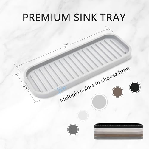 Silicone Sponge Holder for Kitchen Sink - Soap Tray 2 Pack White | Kitchen soap tray, sponge tray, sink organizer, dish caddy; soap holder, soap dispenser, scrubber, spoon holder, accessories - color: White