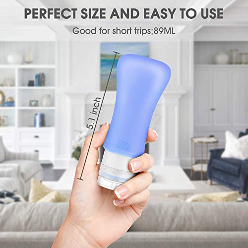 14 Pack Silicone Travel Bottles Set, Leak Proof Travel Size Containers, Perfect For Personal Travel (Green) - color: Green