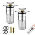 2 Pack Bathroom Sink Drain Strainer, Universal Sink Stopper with Hair Catcher Easy-Clean Pop-Up Stainless Steel Sink Strainer (F36)