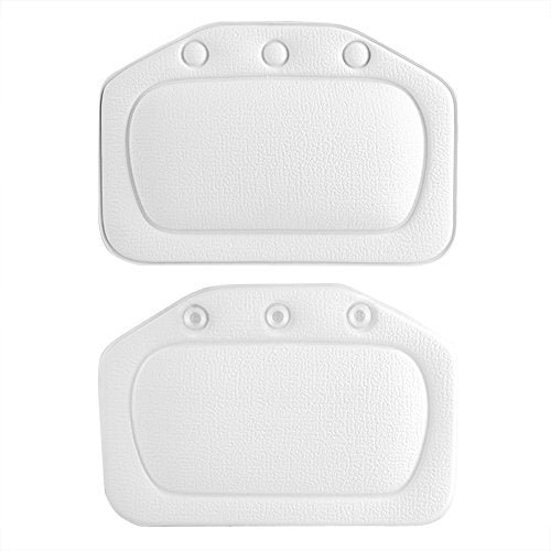Bath Pillow, Bathtub Head Neck Support, Soft Foam Padded Spa Tub Headrest Back Shoulders Support Cushion Bathroom (White) - color: White
