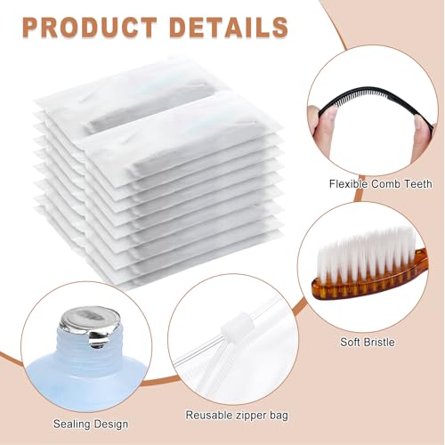 10 Sets Toiletry Kits Homeless Personal Hygiene Kit Bulk Homeless Care Package Supplies Travel Toiletry Kit Homeless Hygiene Kit Bulk for Men Women Charity Disposable Toiletry Kit(10-IN-1) - size: Pack of 10