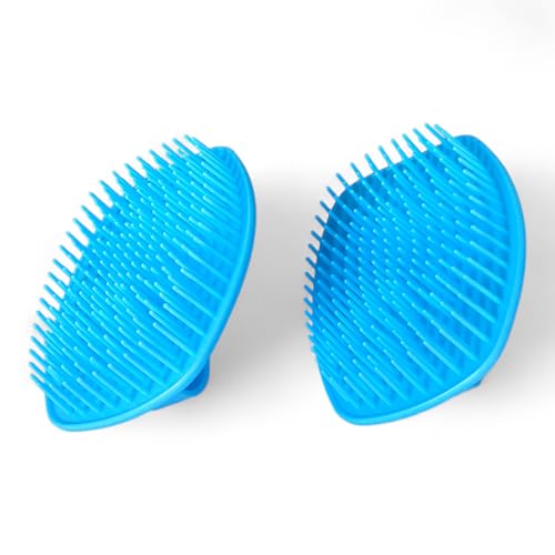 Detangler Hair Brush 2 Pack for Wet & Dry Hair (4×3 in) - Firm Bristle Shampoo Scalp Massage Brush for Shower - Pain-Free Detangling for Women, Men, Kids (Blue) - color: Blue