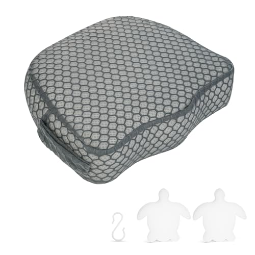 Hot Tub Booster Seat, Weighted SPA Booster Seat Cushion for Adults, 3D Air Mesh Hot Tub Seat Accssories with Non-Slip Micro Dot Bottom,Indoor or Outdoor Quick Dry Hot Tub Pillow (1 Pack-Grey) - style: 1 Pack-Grey