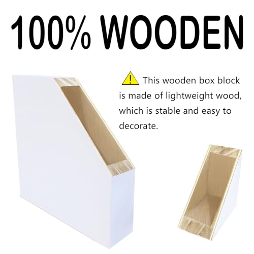 SJNH Bathroom Rules Sign Wood Block for bathroom shelf decor | ﻿ Funny Bathroom Signs Wooden Box for Shelf Washroom Toilet Restroom Shelves Decor 5"L x 5"W x 1.1"H - color: White