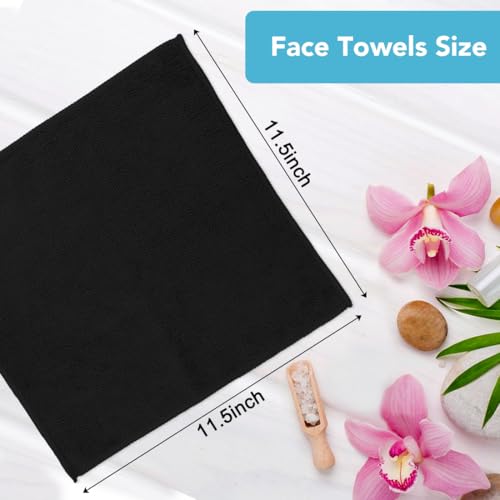 Orighty Wash Cloths, 10 Pack Face Towels, Soft Quick-Drying Washcloths, Multi-Purpose Microfiber Face Cloths for Bathroom, Gym, Spa, Hotel, Travel, 11.5"x11.5", Black - color: Black
