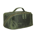 KomalC Luxury Leather Men’s Toiletry Travel Bag – Handmade Shaving Kit with Waterproof Interior, Spacious Storage & Carry Handle – leather travel Kit Bag for Men & Women (Green) - color: Green