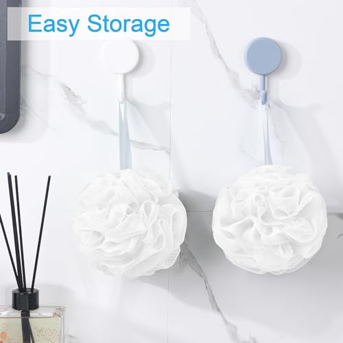 AmazerBath Loofah Sponge 75g/Piece, Exfoliating Bath Sponge Body Scrubber - Loofa Set of 4 - Snow White, Large - style: White