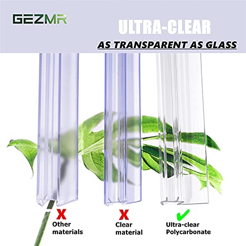 2-Pack Ultra Clear Shower Door Bottom Seal (3/8'' X 39'', Polycarbonate) Frameless Glass Shower Door Seal Strip Shower Door Sweep - Stop Shower Leaks and Create a Water Barrier - size: Standard - 3/8 inch (10mm) - N/A