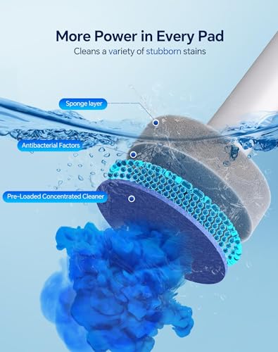 Disposable Toilet Brush Wand, Wall Mounted Toilet Cleaner Kit with Holder, for Bathroom Cleaning (Toilet Brush + 12 Brush Heads)