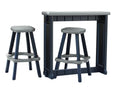 Single Bar Set Includes 2 Barstools Deep Grey Top & Black Base Ideal for Patio Hot Tub Area Backyard Durable WeatherResistant Design Easy Nohardware Assembly Proudly Made in USA - color: Black/Deep Grey, size: Single Bar with 2 Barstools