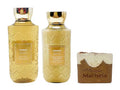 Bath & Body Works Dahlia - Duo Gift Set - Body Wash and Body Lotion With a Yamma Jamma Bar Soap., golden